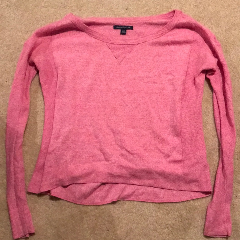 Pink AEO lightweight sweater